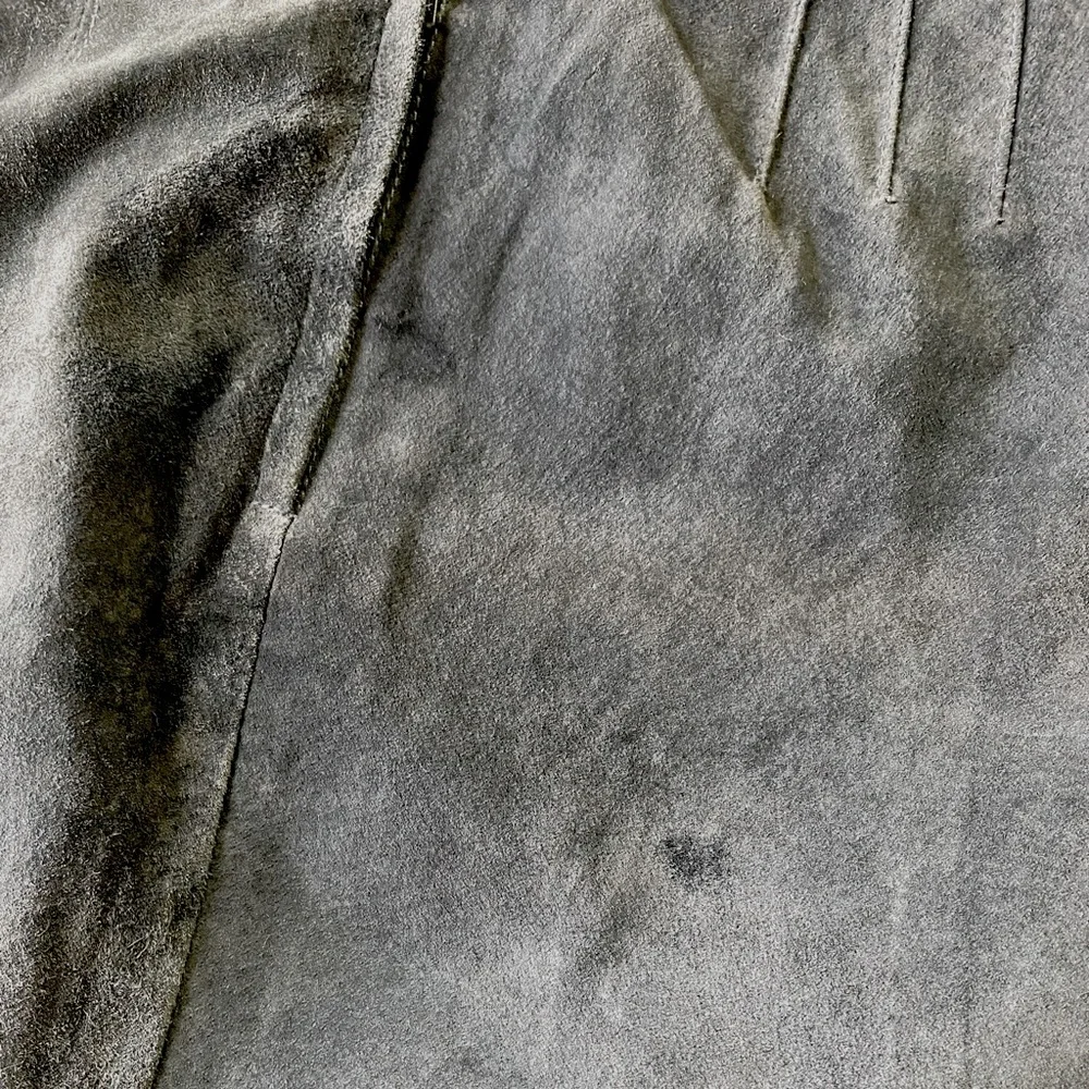 VTG Paul Harris Gray Suede Leather Skirt